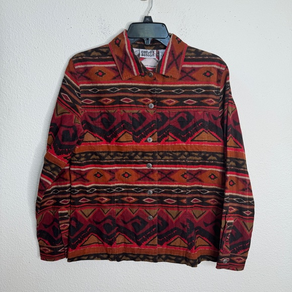 Chico's Jackets & Blazers - Chico’s Southwestern Print Corduroy Shirt Small